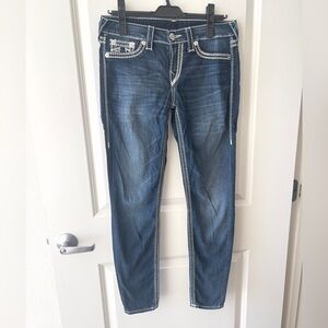 True Religion Low-rise Stretch Shaping Skinny Pencil Curved Denim Jeans